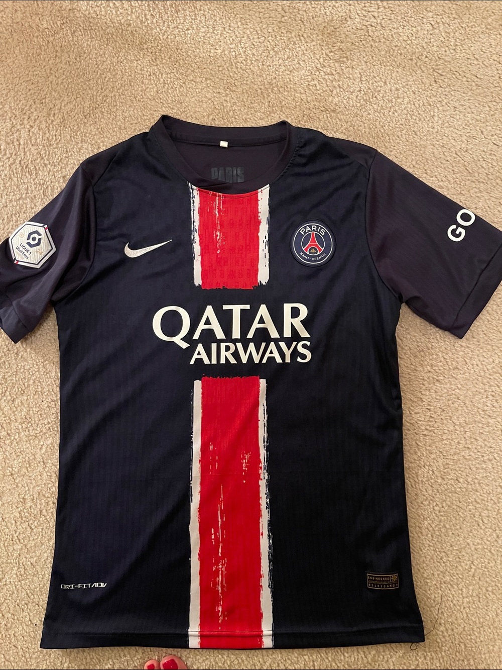 Nike Kids Navy and Red Paris Saint-Germain Soccer Jersey